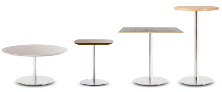 Chrome-Base Pedestal Coffee Table
