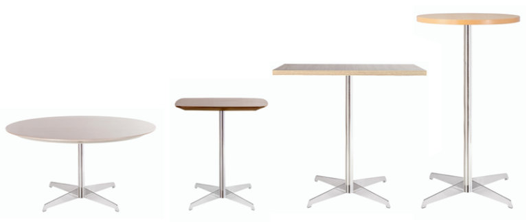 Round Chrome-Column Side Table